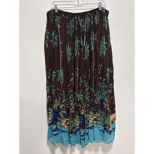 White Stag Tropical Maxi Skirt Elastic Waistband Size 16W